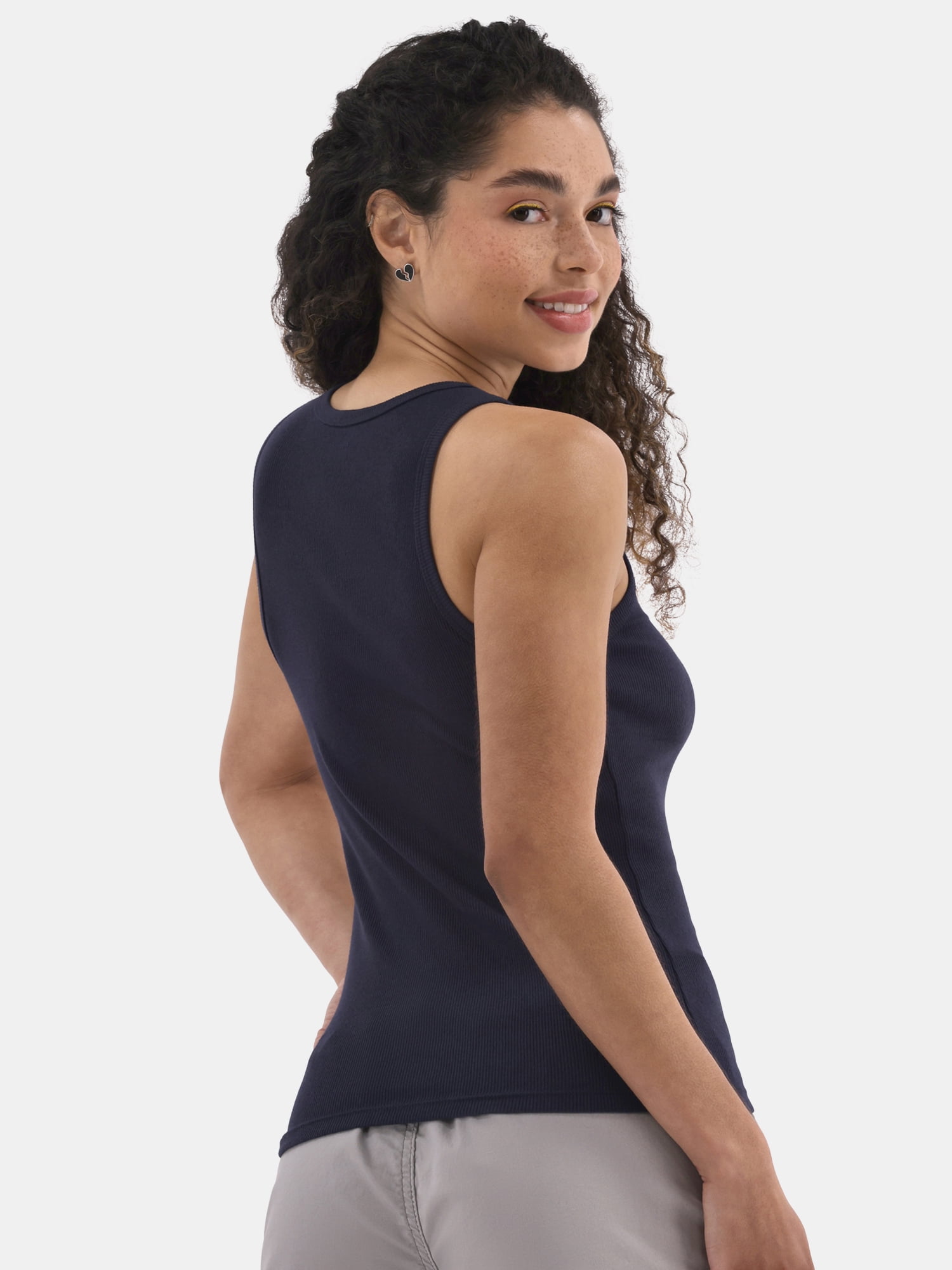 No Boundaries Ribbed High Neck Tank Top, Women's