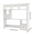 thumbnail image 2 of Modern Desktop Storage Organizer Home Office Desktop Bookshelf Holder Computer Rack Desk Organizer for Space Saving (White), 2 of 13