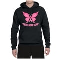 thumbnail image 2 of Wild Bobby, Butterfly Pink Ribbon Faith Hope Love, Breast Cancer Awareness, Unisex Graphic Hoodie Sweatshirt, Black, Small, 2 of 5