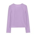 thumbnail image 5 of Overall for Baby Girl Plain Tops Girls Pleated Front Long Sleeve Shirts Kids Puffed Soft Cute Casual Crewneck T Shirts Tops, 5 of 8