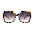 thumbnail image 2 of Womens Rhinestone Bling Ribbon Arm Butterfly Plastic Sunglasses Blue Yellow Smoke, 2 of 4