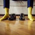 thumbnail image 2 of Solid Color Crew Cotton Dress Socks - Yellow, 2 of 4