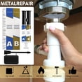 thumbnail image 1 of Metal Repair Glue AB | Industrial Cold Weld High-Strength Adhesive | Epoxy Resin Paste for Cracks, Cast Steel, Tanks, Concrete | Heat Resistant to 150°C | 2 Pack | Multi-Surface Bonding, 1 of 9