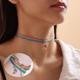 thumbnail image 1 of Jusqu'à 65 % de Rabais sur les Colliers SMihono pour Femmes, Chaîne de Clavicule Courte Colorée, Collier Arc-en-Ciel, 1 of 5
