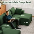 thumbnail image 5 of 132''Modular Boneless Couches for Living Room, Corduroy Deep Seat Sofa with 2 Chaise Lounges and 1 Loveseat, 5 of 8