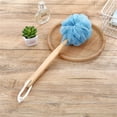 thumbnail image 2 of Loofah Back Scrubber Bath Sponge with Wooden Handle,Casewin Long Handled Sponge Mesh Pouf Shower Exfoliating Bath Shower Body Brush Luffa Bath Back Brush for Women Men (Blue), 2 of 6