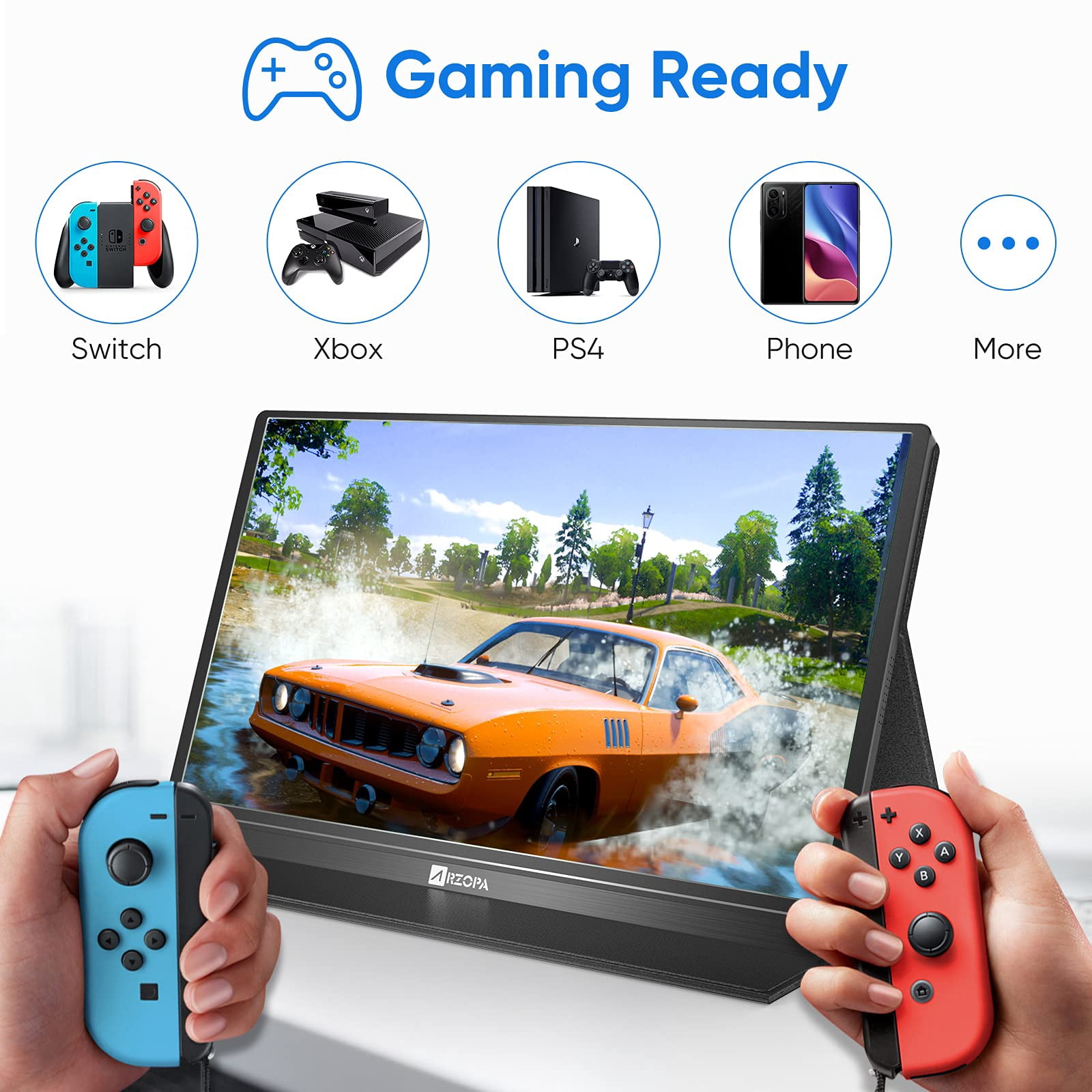 Arzopa Portable Monitor, 15.6'' FHD HDR 