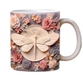 thumbnail image 2 of 3D Dragonfly & Butterfly Ceramic Coffee Mug 10oz/301ml - Microwave & Dishwasher Safe, Hand-Painted Art for Home/Office/Outdoor Use (Unique Gift for Birthdays/Christmas/Mother’s Day) as show, 2 of 4