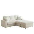 thumbnail image 5 of 84" Corduroy 3-Seater Sofa,Modern Couch Bed,Modular Sectional Sofa,2 Storage Spaces and Cup-Holding Grooves for Apartment,Living Room,Office,Reception Area,Beige, 5 of 8