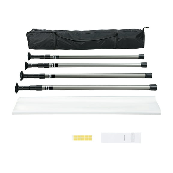 KFFKFF Dust Barrier Poles with Carry Bag, 10 Ft Adjustable Poles, 4 Telescoping Poles, and 32.8x13.12 Ft Plastic Film for Indoor Renovation and Painting Tasks