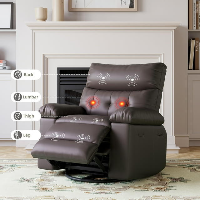 CazToi Fauteuil Inclinable de Massage avec Chaleur et Vibrat, Grand Fauteuil Inclinable Manuel avec Télécommande