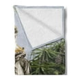 thumbnail image 2 of Architecture Soft Flannel Fleece Throw Blanket, Sculptured Greenery on the Grounds of Achillion Palace Corfu Island, Cozy Plush for Indoor and Outdoor Use, 50" x 70", Green Beige, by Ambesonne, 2 of 5