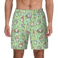 thumbnail image 2 of Picia Spring Gnomes pattern Mens Swim Trunks with Compression Liner Stretch Beach Shorts Quick Dry with Zipper Pockets No-Chafing Board Shorts-Small, 2 of 9
