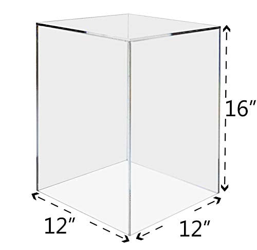 Jewelry Pedestal Riser Display Box 5 Sided Cube 16"w x 16"d x 18"h in White 