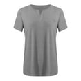 thumbnail image 4 of Erwazi Plus Size Womens T-Shirt Short Sleeve V Neck Basic Casual Loose Tees Tops, 4 of 4
