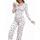thumbnail image 3 of Pijama de Dos Piezas para Mujer, de Otoño e Invierno, Informal, de Larga y Pantalón, para el Hogar Rojo XL, 3 of 9