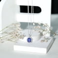 thumbnail image 5 of Rosec Jewels Lab Grown Blue Sapphire Necklace in Silver - with Chain - (8X10 mm Oval, 4 Ct, AAAA Grade) - with Jewelry Box, 5 of 7