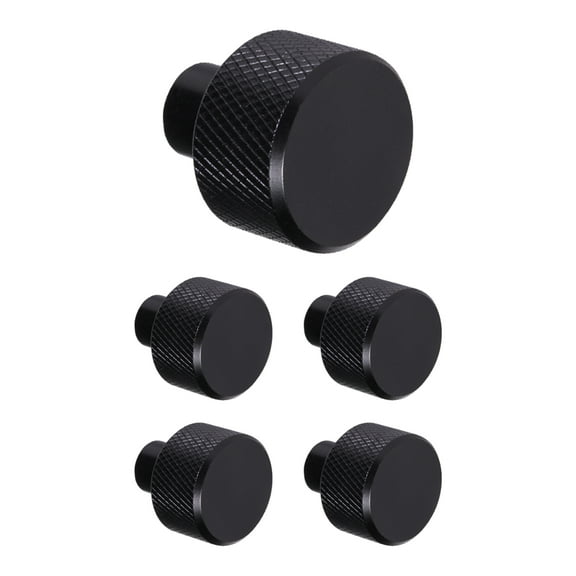 Design House Porter 5-Pack Contemporary 1" Round Cabinet Knobs, Matte Black