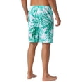 thumbnail image 3 of INSPIRE CHIC Men's Tropical Floral Print Elastic Waist Drawstring Hawaiian Summer Beach Swim Shorts 36 Green White, 3 of 5