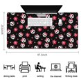 thumbnail image 5 of Long Mouse Pads for Desk,Black Skull Flower Bow Pattern Desk Mats on Top Of Desks, Desk Mouse Pad Extra Large with 3mm Non-Slip Base and Stitched Edge for Gaming,Office,Work,Home 47.3"x23.6", 5 of 6