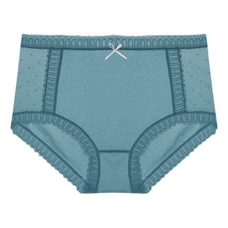 

Women Sexy Mesh Lace Hollow Panties Seamless Mid Waist Bag Hip Briefs Panties