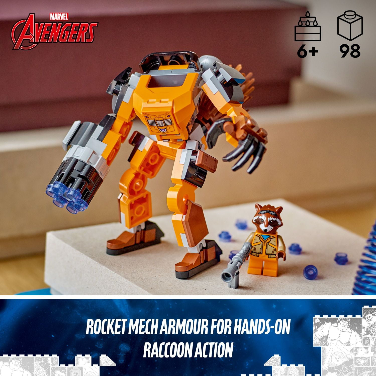 AVENGERS MERCH: buy ROCKET MECH ARMOR - AVENGERS 3D PUZZLE - 300 STICKERS+ MORE