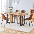 thumbnail image 3 of Wood Dining Table Set for 4,67" Dining Room Table Set,Rectangle Wood Dinner Tables Set with 4 Thick Cushion Upholstered Chairs,Kitchen Tables and Chairs Sets for 4 Easy Assembly, 3 of 7