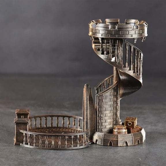 Paintable D&D Dice Tower – Unpainted Plastic Dice Rolling Tower for Tabletop RPG, Great Gift for Dungeon Masters & Fantasy Gamers