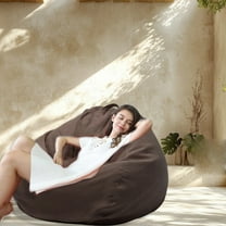 Bean Bag Chair Cover for Adults – Large Size, Washable, Hypoallergenic Polyester Sofa Cover (No Filler Included)(Brown,39.37x47.24 Inches)