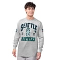 thumbnail image 4 of Men's Starter  Heather Gray/Navy Seattle Mariners Two-Pack Long Sleeve & Short Sleeve T-Shirt Set, 4 of 5