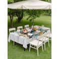 thumbnail image 4 of Outdoor Tablecloth with Umbrella Hole for Patio/Picnic/Party/Camping, Nautical Coastal Waterproof Table Cloth Rectangle Table Cover Washable, Summer Sea Starfish Conch Vintage Wooden Gray (54"x 80"), 4 of 8