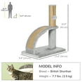 thumbnail image 3 of PawHut Cat Tree with Jute Scratching Post, 17" Small Cat Tower, Grey, 3 of 10