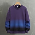 thumbnail image 2 of ZHOGXU Men's Casual Pullover Round Neck Long Sleeve Tie Dye Loose Fit Comfortable Trendy Sweatshirt For Daily Wear,Purple,L, 2 of 5