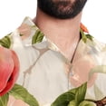 thumbnail image 5 of Peach Men's Poplin Shirt, Casual Short Sleeve Printed Button Down Summer Beach Unisex Shirts, 5 of 6