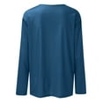 thumbnail image 5 of Tawop Women Shirts Tops Everyday Womens Long Sleeve Shirts Round Neck Solid Comfort Blue L(Us:8), 5 of 5