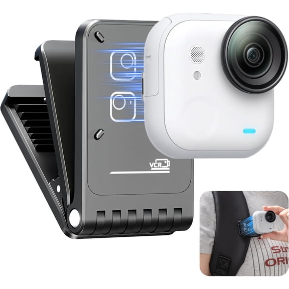 Magnetic Backpack Clip for Insta 360 Go Ultra Accessories 225° Adjustable Quick Release Mount Camera Clip for Backpack Hat Horizontal/Vertical Shooting Camera Mount