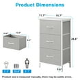 thumbnail image 2 of Casacomoda Dresser for Bedroom Nightstand Small Dresser Chest of Drawers End Table for Living Room, Closet Dresser with 3 Storage Drawers Organizer Clothes, Light Grey, 2 of 5