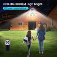 thumbnail image 4 of VEAVON Solar Lights Outdoor, 270° Wide Angle Flood Lights Brightest 304LEDs Wall Mount Security Lights Dusk to , Motion Sensor Lights 3 Modes with Remote for Pathway Patio Garage Yard Entryways, 4 of 16