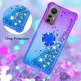 thumbnail image 5 of Clear Case for Xiaomi 12 Lite (Not Xiaomi 12) with Kickstand for Girls Women, Floating Liquid Holographic Sparkle Glitter Case Bling Gradient Quicksand Cover for Xiaomi 12 Lite JB Purple Navy, 5 of 14