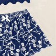 thumbnail image 5 of CAUYDY Halloween Pajamas Women Cute Printed Top and High Waist Shorts Plus Size Pajama Set Funny Skeleton Sleepwear(Blue,XL), 5 of 6