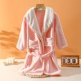 thumbnail image 5 of Bixock Unisex Toddler Robe for Girls Boys Hooded Robe Kids Fleece Bathrobe Children Loungewear Notched Collar Long Sleeve Pocket Wrap Belt Absorbent Outfit for 3 To 10 Years Fall Winter Sleepwear, 5 of 5