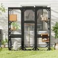 thumbnail image 6 of Euroco Large Outdoor Cat Enclosure with Sleeping Houses, Climbing Platforms, and Scratching Posts, 6 of 9