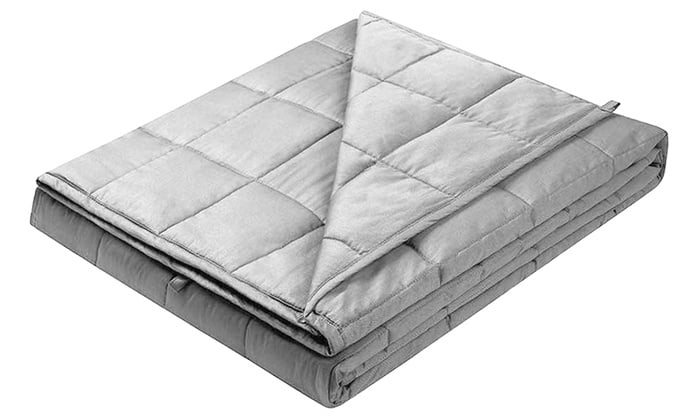 100% Cotton Weighted Blanket - 7lb Gray Weighted 41"X60" Blanket