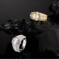 thumbnail image 2 of 4 Carat Moissanite Ring Mens Engagement Rings Emerald Cut D Color VVS1 Clarity Lab Created Diamond Ring 925 Sterling Silver Promise Rings for Him Size 7-12, 2 of 7