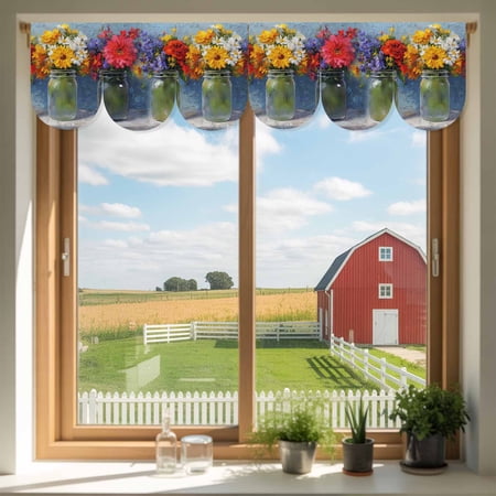 Spring Florals Door Banner Yellow Red Pink Purple Flower Blue Gray Oil Paintings Small Scalloped Hanging Banner for Door Hanging Flag Backdrop Decoration for Wall Window Party 3pcs 8 x 12 Inch