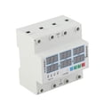 thumbnail image 3 of Voltímetro amperímetro trifásico de riel DIN con protección contra sobretensión, subtensión y sobrecorriente ajustable de 63 A CA 390-500 V, 3 of 14