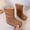 Brown, variant on Lutiedan Girls Mid Calf Boots, Faux Suede Lightly Fleece‑Lined Non Slip Shoes Princess Fall Winter Flat Shoes,Black,1