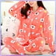 thumbnail image 3 of Pijamas cálidos con estampado de puntos para mujer, Conjunto de pijama de franela para mujer, estilo coreano grueso, Tops y pantalones de dibujos animados encantadores, invierno, 2 piezas, 3 of 4