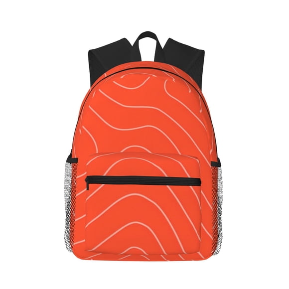 Vsdgher Sac à Dos Grande Capacité Unisexe Imprimé Saumon Poisson, Sac d'École, Sac de Jour Décontracté pour Lycée, Collège, Adolescents, Voyage, Travail