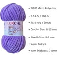 thumbnail image 4 of Velvet Chenille Yarn Super Bulky Soft Yarn - 100g (75.4 yds) - Baby Blanket Yarn for Knitting Amigurumi Fancy Yarn for Crochet Weaving Crafts - Will Not Break or Splinter (Lavander,3 Skein), 4 of 9